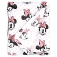 thumbnail image 1 of Disney Minnie Mouse - Pink, White and Black Super Soft Plush Baby Blanket, 1 of 6