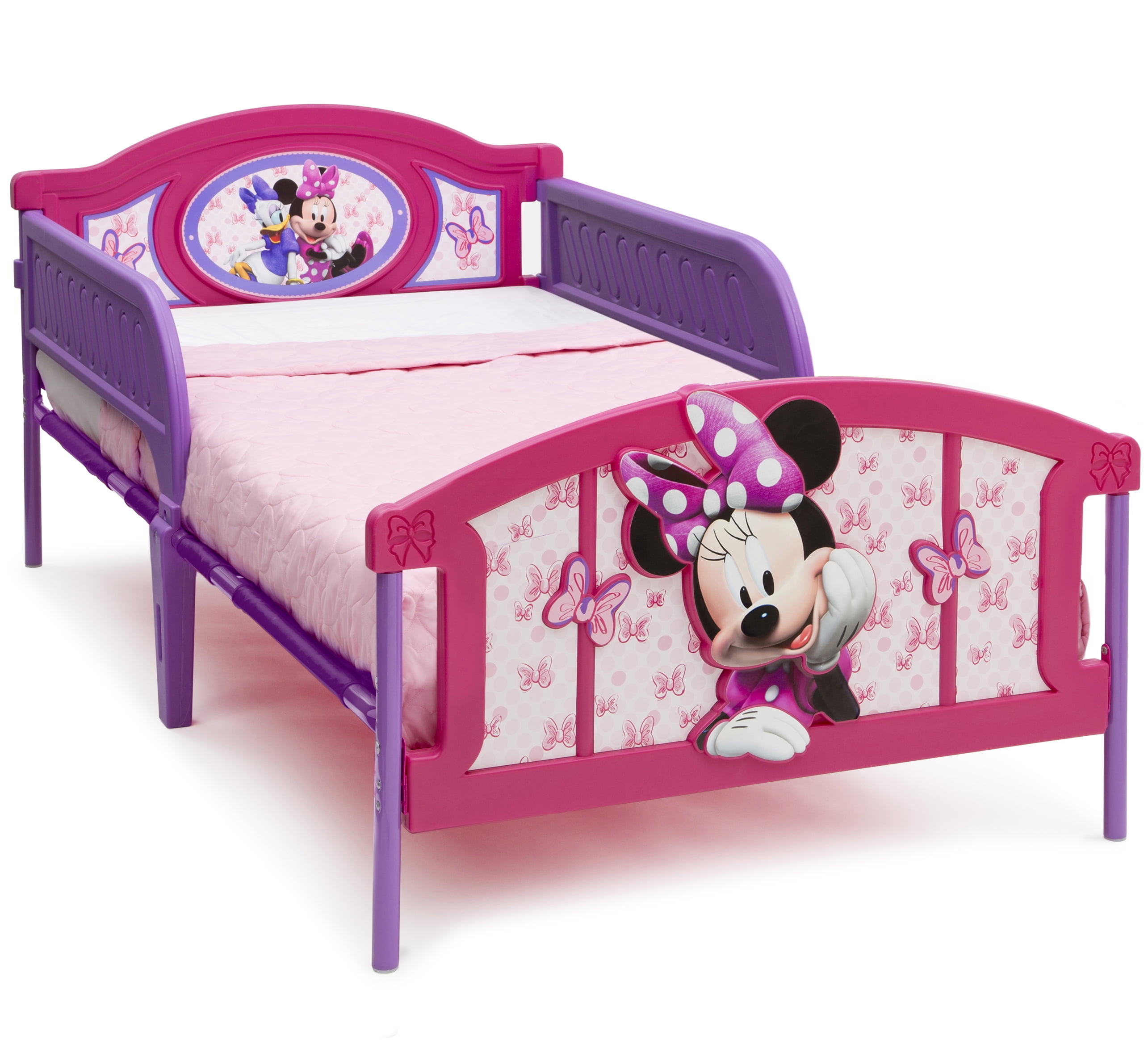 Toddler Bed Disney Mickey Mouse 3D-Footboard Rail Safe for Kid Little Boys  Girls