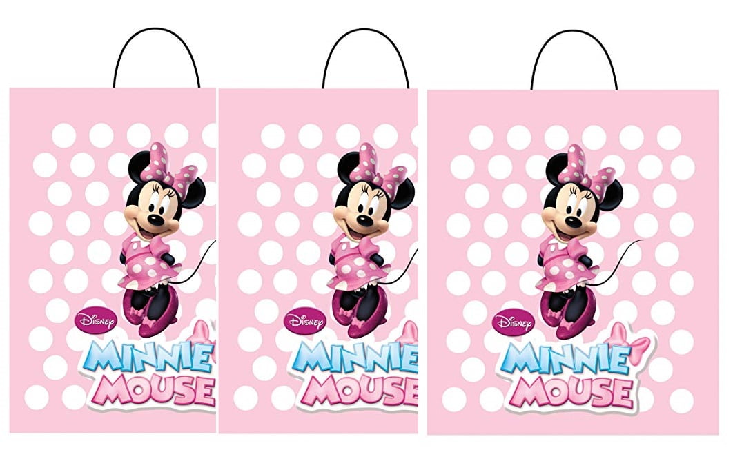 Minnie Mouse Birthday Favor Bags, Birthday Bags, White Gift Bags, Treat  Bags, White Bags with Disney Theme Set of 10 Bags by IECreations