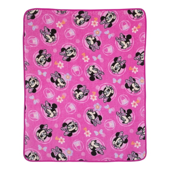 Disney Minnie Mouse Plush Toddler Blanket, Pink, 40"x50", Girl