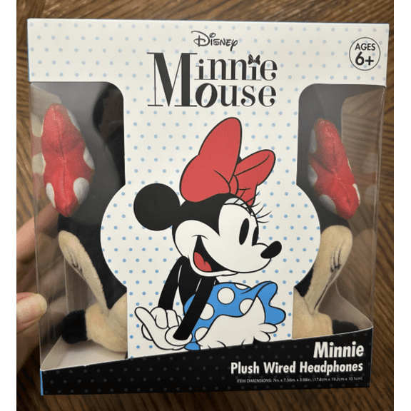 Disney Minnie Mouse Plush Wired Headphones