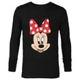 thumbnail image 1 of Disney Minnie Mouse Polka Dot Bow Big Face - Long Sleeve T-Shirt for Men - Customized-Black, 1 of 5