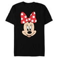 thumbnail image 1 of Disney Minnie Mouse Polka Dot Bow Big Face - Short Sleeve Blended T-Shirt for Adults - Customized-Black, 1 of 5