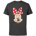 thumbnail image 1 of Disney Minnie Mouse Polka Dot Bow Big Face - Short Sleeve Cotton T-Shirt for Adults - Customized-Charcoal, 1 of 5