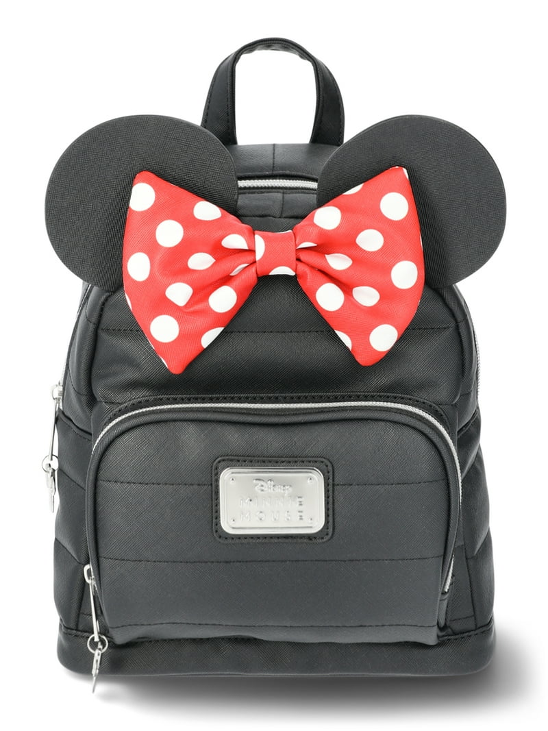 Disney Minnie Mouse Polka Dot Bow Women's Mini Backpack, Black
