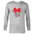 thumbnail image 1 of Disney Minnie Mouse Polka Dot Day Distressed Doodles Icon - Long Sleeve T-Shirt for Men - Customized-Athletic Heather, 1 of 5