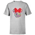 thumbnail image 1 of Disney Minnie Mouse Polka Dot Day Distressed Doodles Icon - Short Sleeve T-Shirt for Kids - Customized-Athletic Heather, 1 of 5