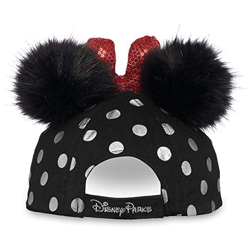 Disney Minnie Mouse Polka Dot Pom Pom Baseball Cap With Bow Black ...