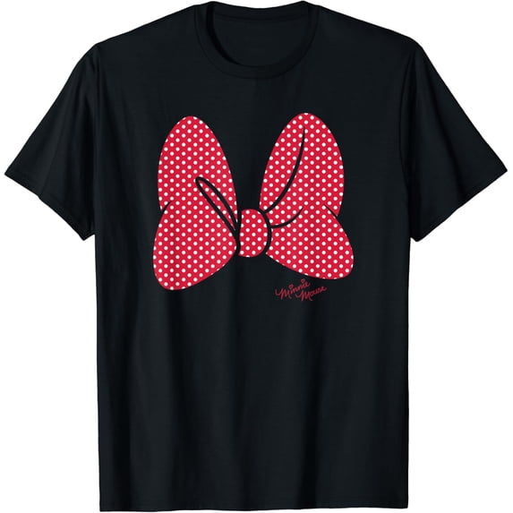 Disney Minnie Mouse Polka Dot Print Classic Bow T-Shirt