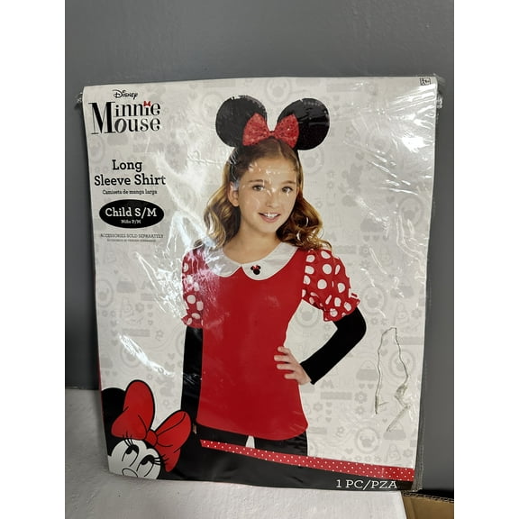 Disney Minnie Mouse Polka Dot Puffed Shirt costume Child Smal/Medium 8-10