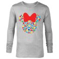 thumbnail image 1 of Disney Minnie Mouse Polka Dot Rainbow  - Long Sleeve T-Shirt for Men- Customized-Athletic Heather, 1 of 5