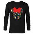 thumbnail image 1 of Disney Minnie Mouse Polka Dot Rainbow  - Long Sleeve T-Shirt for Men- Customized-Black, 1 of 5