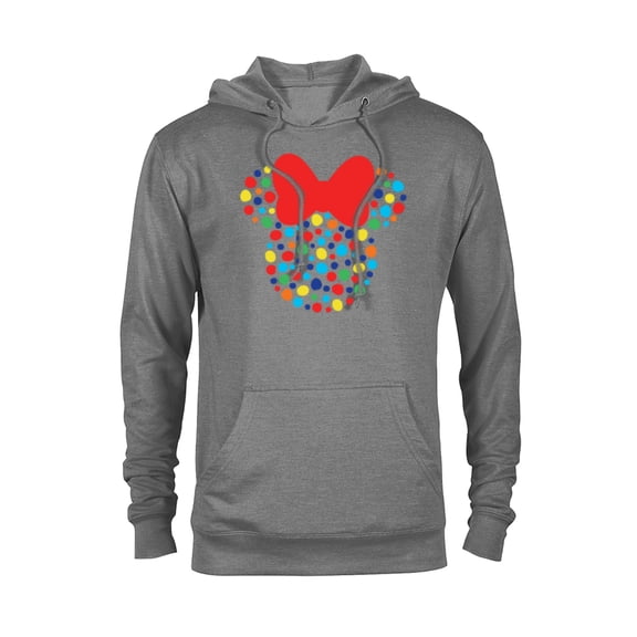 Disney Minnie Mouse Polka Dot Rainbow  - Pullover Hoodie for Adults- Customized-Graphite Heather