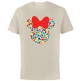 thumbnail image 1 of Disney Minnie Mouse Polka Dot Rainbow - Short Sleeve Cotton T-Shirt for Adults- Customized-Natural, 1 of 5