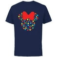 thumbnail image 1 of Disney Minnie Mouse Polka Dot Rainbow - Short Sleeve Cotton T-Shirt for Adults- Customized-Navy, 1 of 5