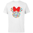 thumbnail image 1 of Disney Minnie Mouse Polka Dot Rainbow - Short Sleeve Cotton T-Shirt for Adults- Customized-White, 1 of 5