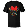 thumbnail image 1 of Disney Minnie Mouse Polka Dot Rainbow  - Short Sleeve T-Shirt for Kids- Customized-Black, 1 of 5