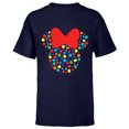 thumbnail image 1 of Disney Minnie Mouse Polka Dot Rainbow  - Short Sleeve T-Shirt for Kids- Customized-Navy, 1 of 5