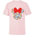 thumbnail image 1 of Disney Minnie Mouse Polka Dot Rainbow  - Short Sleeve T-Shirt for Kids- Customized-Soft Pink, 1 of 5