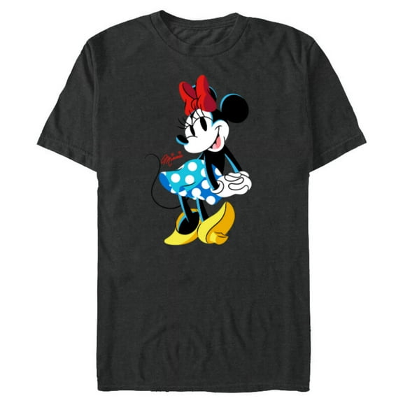 Disney Minnie Mouse Polka-Dot Skirt Cute Retro Vintage Pose - Short Sleeve Blended T-Shirt for Adults - Customized-Dark Heather