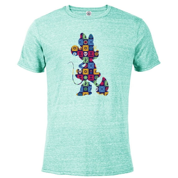 Disney Minnie Mouse Pose Día de los Muertos Day of the Dead - Short Sleeve Blended T-Shirt for Adults - Customized-Celadon Snow Heather