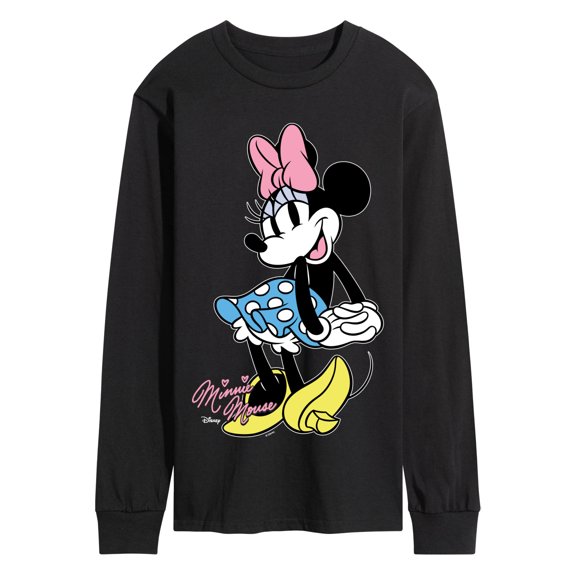 Disney - Minnie Mouse Pose- Men's Long Sleeve Graphic T-Shirt Men's Long Sleeve Graphic T-Shirt