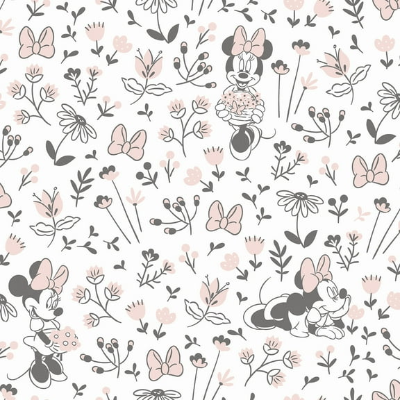 Disney Minnie Mouse Pretty as a Flower Peel & Stick Wallpaper