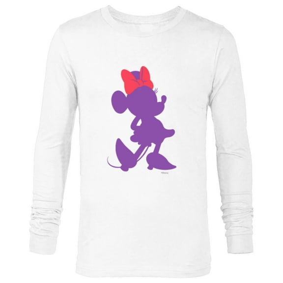 Disney Minnie Mouse Pride Classic Pose Purple Icon Fill - Long Sleeve T-Shirt for Men - Customized-White