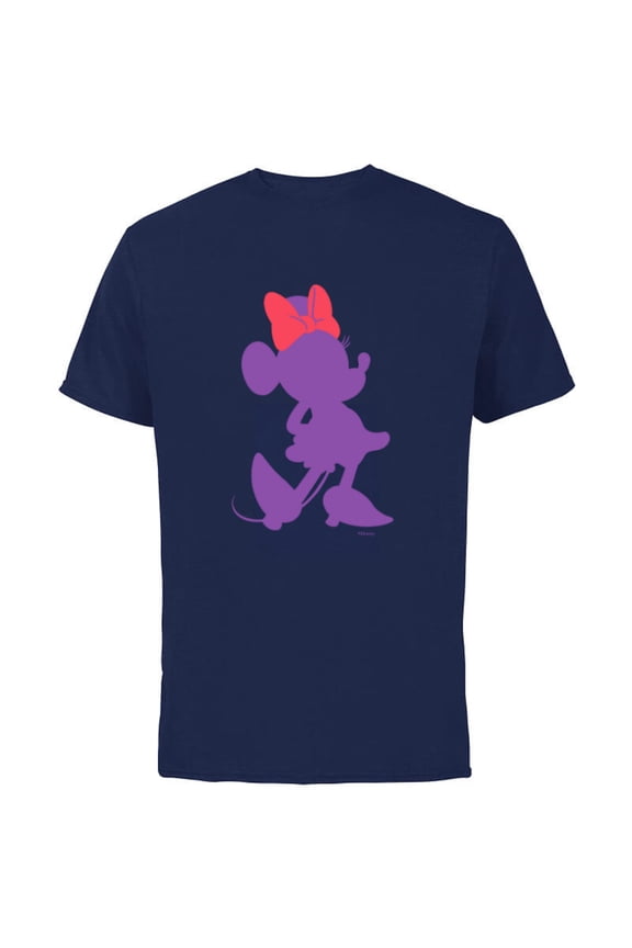 Minnie Mouse Pride Classic Pose Purple Icon Fill - Short Sleeve Cotton T-Shirt for Adults - Customized-Navy