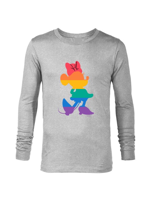 Minnie Mouse Pride Classic Pose Rainbow Icon Fill - Long Sleeve T-Shirt for Men - Customized-Athletic Heather