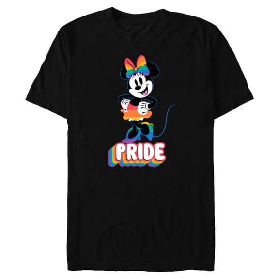 Disney Minnie Mouse Pride Happy Rainbow Fashion - Short Sleeve Blended T-Shirt for Adults - Customized-Black