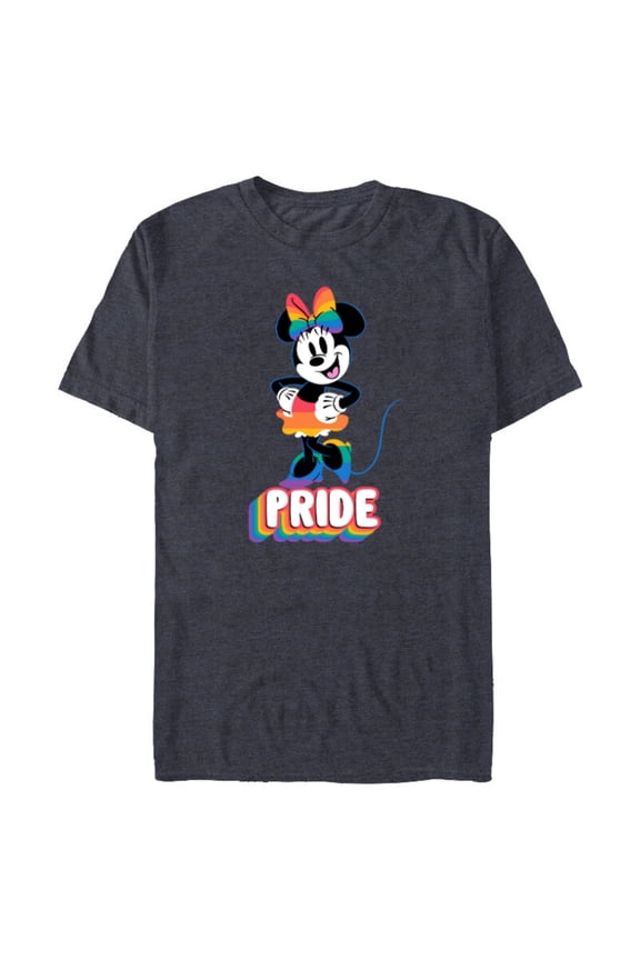 Minnie Mouse Pride Happy Rainbow Fashion - Short Sleeve Blended T-Shirt for Adults - Customized-Navy Heather