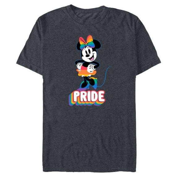 Disney Minnie Mouse Pride Happy Rainbow Fashion - Short Sleeve Blended T-Shirt for Adults - Customized-Navy Heather