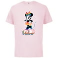thumbnail image 1 of Disney Minnie Mouse Pride Happy Rainbow Fashion - Short Sleeve Cotton T-Shirt for Adults - Customized-Soft Pink, 1 of 5