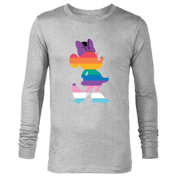 Disney Minnie Mouse Pride Inclusive Pose Rainbow Icon Fill - Long Sleeve T-Shirt for Men - Customized-Athletic Heather