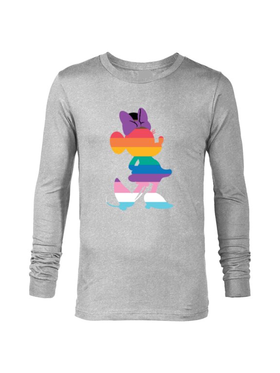 Minnie Mouse Pride Inclusive Pose Rainbow Icon Fill - Long Sleeve T-Shirt for Men - Customized-Athletic Heather