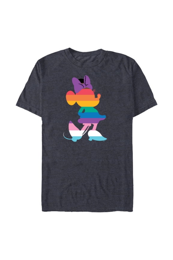 Minnie Mouse Pride Inclusive Pose Rainbow Icon Fill - Short Sleeve Blended T-Shirt for Adults - Customized-Navy Heather