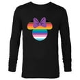 thumbnail image 1 of Disney Minnie Mouse Pride Inclusive Rainbow Head Icon Fill - Long Sleeve T-Shirt for Men - Customized-Black, 1 of 5