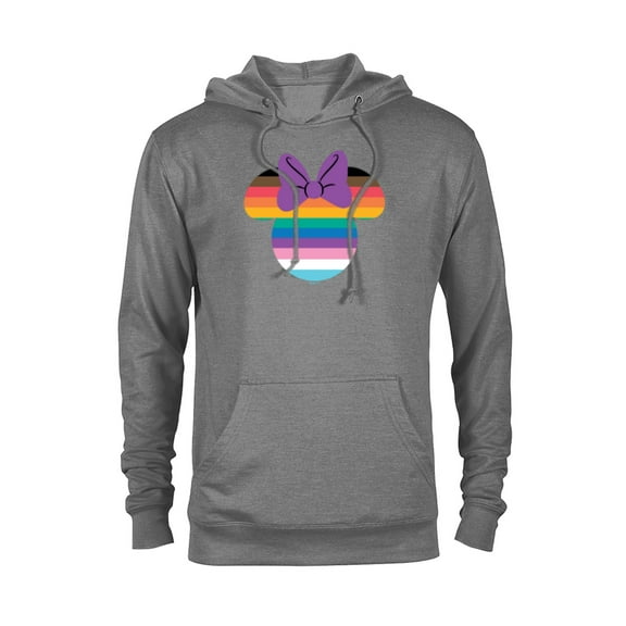 Disney Minnie Mouse Pride Inclusive Rainbow Head Icon Fill - Pullover Hoodie for Adults - Customized-Athletic Heather