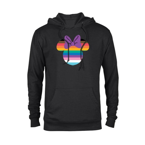 Disney Minnie Mouse Pride Inclusive Rainbow Head Icon Fill - Pullover Hoodie for Adults - Customized-Black