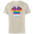 thumbnail image 1 of Disney Minnie Mouse Pride Inclusive Rainbow Head Icon Fill - Short Sleeve Cotton T-Shirt for Adults - Customized-Natural, 1 of 5
