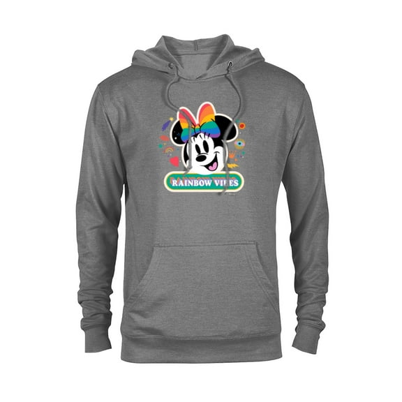Disney Minnie Mouse Pride Rainbow Vibes Doodles - Pullover Hoodie for Adults - Customized-Athletic Heather