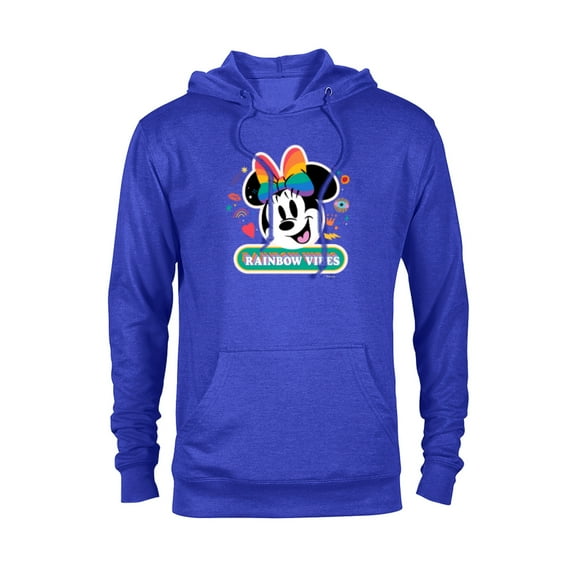 Disney Minnie Mouse Pride Rainbow Vibes Doodles - Pullover Hoodie for Adults - Customized-Royal