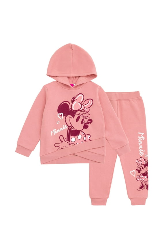 Minnie Mouse Pullover Crossover Hoodie and Jogger Pants Outfit Set Newborn to Little Kid