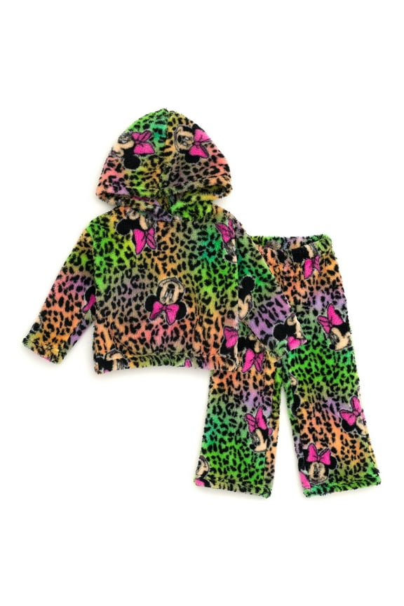 Minnie Mouse Pullover Hoodie Woobie and Flare Pants Outfit Set Toddler to Big Kid