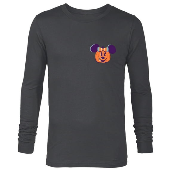 Disney Minnie Mouse Pumpkin Jack-O’-Lantern Halloween - Long Sleeve T-Shirt for Men - Customized-Charcoal Heather