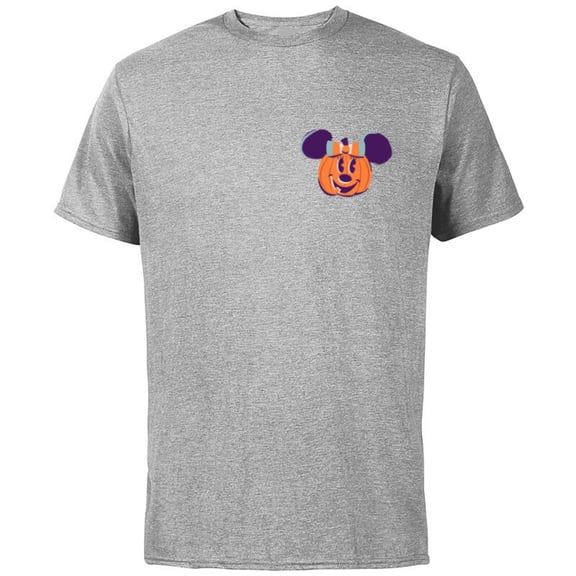 Disney Minnie Mouse Pumpkin Jack-O’-Lantern Halloween - Short Sleeve Cotton T-Shirt for Adults - Customized-Athletic Heather