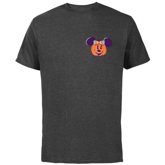 Disney Minnie Mouse Pumpkin Jack-O’-Lantern Halloween - Short Sleeve Cotton T-Shirt for Adults - Customized-Charcoal