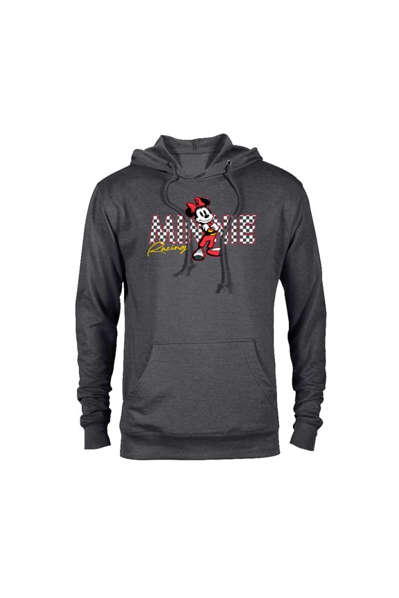 Minnie Mouse Racing Mickey & Friends Race Car Drivers - Pullover Hoodie for Adults - Customized-Charcoal Heather
