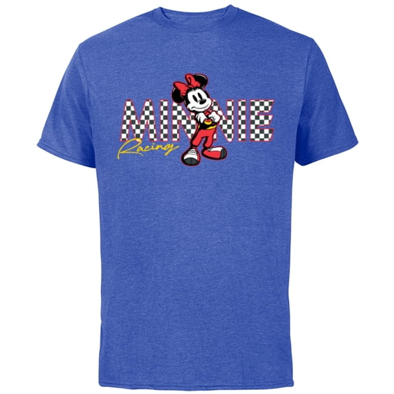 Disney Minnie Mouse Racing Mickey & Friends Race Car Drivers - Short Sleeve Cotton T-Shirt for Adults - Customized-Royal Heather